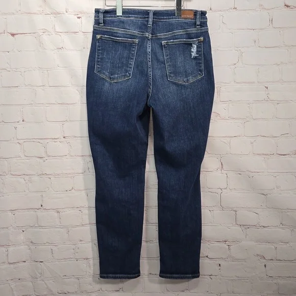 Judy Blue Boyfriend Fit Medium Wash Stretch Distressed Jeans Size 11/30 JB82328 - Picture 6 of 15